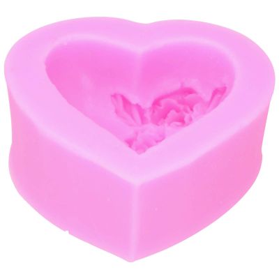 Fyearfly DIY Silicone Mold, 3D Heart Rose Flower for Cakes, Chocolate, Soap, and Candle Making