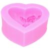 Fyearfly DIY Silicone Mold, 3D Heart Rose Flower for Cakes, Chocolate, Soap, and Candle Making view 1