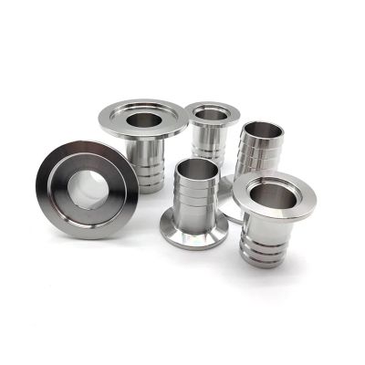 IDGTTLDF 1pc KF40 Vacuum Clamp Hose Barb OD 8mm 304 Stainless Steel Flange Adapter Pipe Fitting
