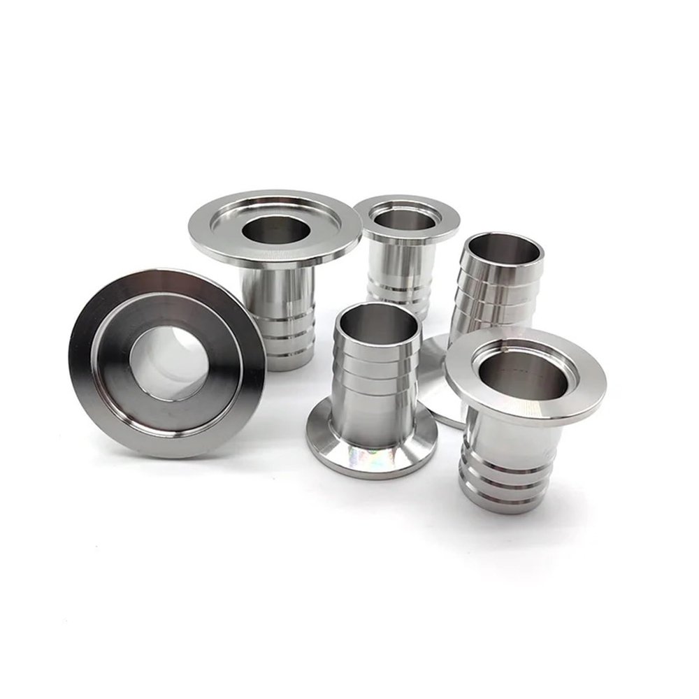 IDGTTLDF 1pc KF40 Vacuum Clamp Hose Barb OD 8mm 304 Stainless Steel Flange Adapter Pipe Fitting