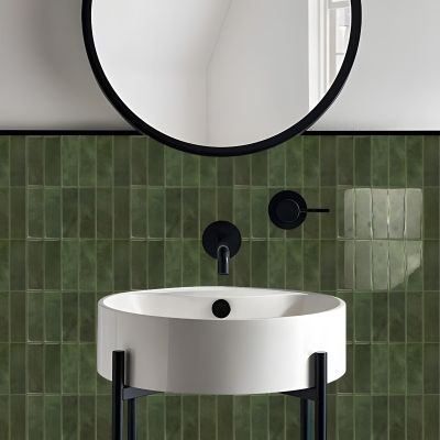 Alwayspon 30.5 x 30.5 cm, 10-Piece Dark Green Marble-Style 3D Vinyl Tile Stickers, Peel-and-Stick Wall Tiles for Kitchen and Bathroom