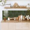 Alwayspon 30.5 x 30.5 cm, 10-Piece Dark Green Marble-Style 3D Vinyl Tile Stickers, Peel-and-Stick Wall Tiles for Kitchen and Bathroom view 2