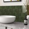 Alwayspon 30.5 x 30.5 cm, 10-Piece Dark Green Marble-Style 3D Vinyl Tile Stickers, Peel-and-Stick Wall Tiles for Kitchen and Bathroom view 3