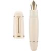 BANDKIT Colorful Resin Fountain Pen, 0.5 mm Fine Nib, Ivory with Gold Clip, EF view 1