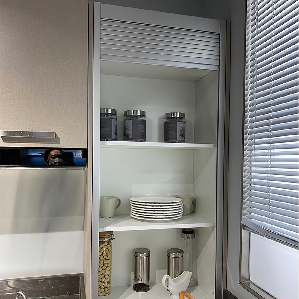 MLYAYE White Roll-Up Door for Kitchen Cabinets, 900 x 700 mm