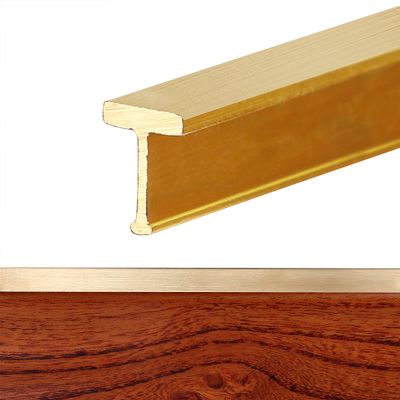 YHNNH 1-Piece Gold Brass Floor Transition Strip, 100 cm, for a Smooth Connection Between Wood and Tile Joint (8 × 5 mm)