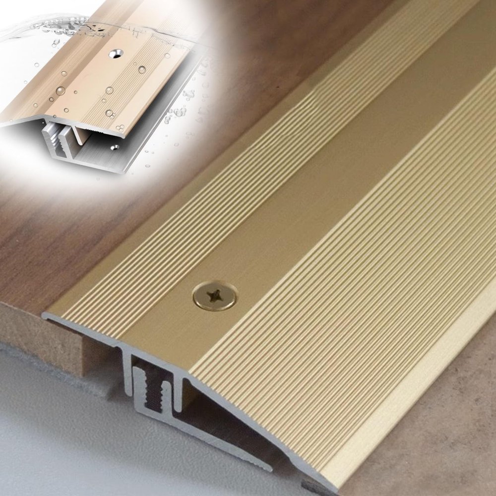 YHNNH Aluminum Threshold Strip, 42/54 mm Wide, Waterproof Door Edge Strip for Uneven Floors, Seamless Transitions (183 cm, 54 mm)
