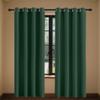 ZZGZZG Short Blackout Curtain 130 x 140 cm, Soft, Sound-Reducing, Opaque, with Grommets, Dark Green view 1