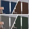 ZZGZZG Short Blackout Curtain 130 x 140 cm, Soft, Sound-Reducing, Opaque, with Grommets, Dark Green view 2
