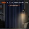 ZZGZZG Short Blackout Curtain 130 x 140 cm, Soft, Sound-Reducing, Opaque, with Grommets, Dark Green view 3
