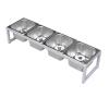 LIUWOPA Stainless Steel Pizza Topping Station with Removable Containers, Buffet Countertop Holder for Salad Bars and Grill Tables, 65.5 x 18.5 x 13.5 cm, Ideal for Parties and Catering view 1