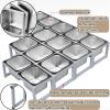 LIUWOPA Stainless Steel Pizza Topping Station with Removable Containers, Buffet Countertop Holder for Salad Bars and Grill Tables, 65.5 x 18.5 x 13.5 cm, Ideal for Parties and Catering view 3