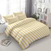 Quixora Reversible 3-Piece Duvet Cover Set, Light Yellow Vertical Stripes, 260 x 240 cm view 2