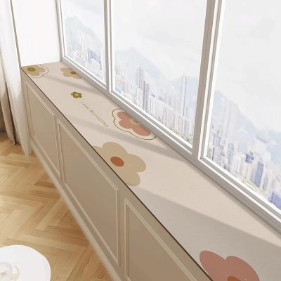 WhamtL Window Sill Mat, Diatomite Mat for Window Sills, Absorbent with Non-Slip Backing, Decorative Cover (Style C, 200 x 35 cm / 79 x 14 in)