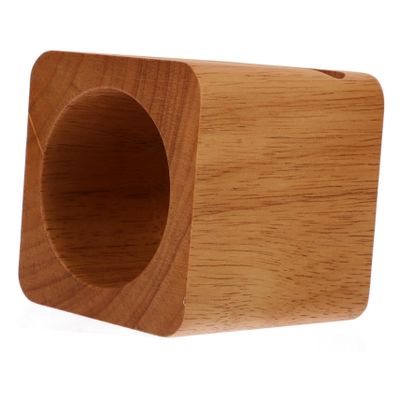 Wooden Cube-Shaped Phone Stand with Natural Passive Sound Amplification