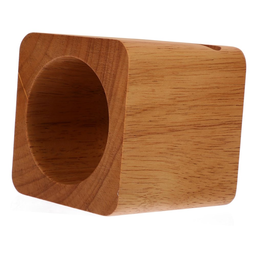 Wooden Cube-Shaped Phone Stand with Natural Passive Sound Amplification