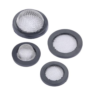 10-Pack 1/2" and 3/4" Faucet Filter Gaskets, Stainless Steel Mesh with Rubber O-Ring