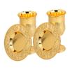Cabilock Gold Judaica Wine Goblets with Saucers, Set of 2, Zinc Alloy view 1