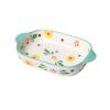 FZL02068LM Home Rectangular Ceramic Lasagna Baking Dish with Handles, Light Green view 1