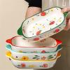 FZL02068LM Home Rectangular Ceramic Lasagna Baking Dish with Handles, Light Green view 4