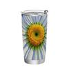 siphylline Elegant Stainless Steel Tumbler with Lid, 590 mL, White/Blue view 1