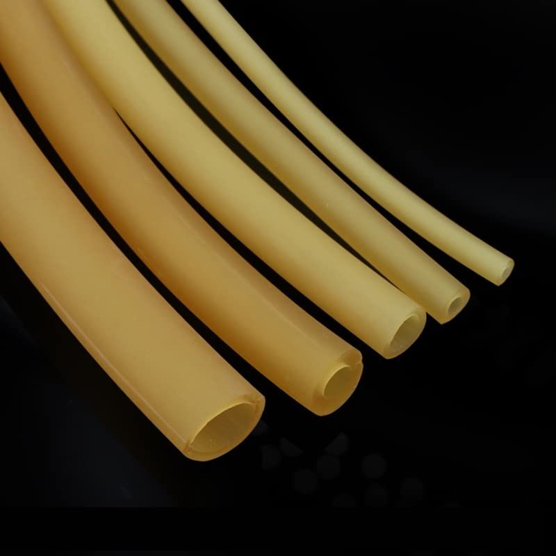 Highly Elastic Natural Latex Rubber Tubing, Elastic Surgical Tube, 1.612 mm Inner Diameter, Yellow, 1 m/5 m Length (5 m x ID 6 mm x OD 10 mm)