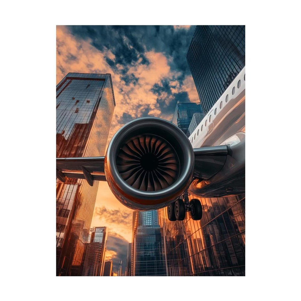 Airplane Paint by Numbers Kit, 80 x 60 cm, 36 Acrylic Colors