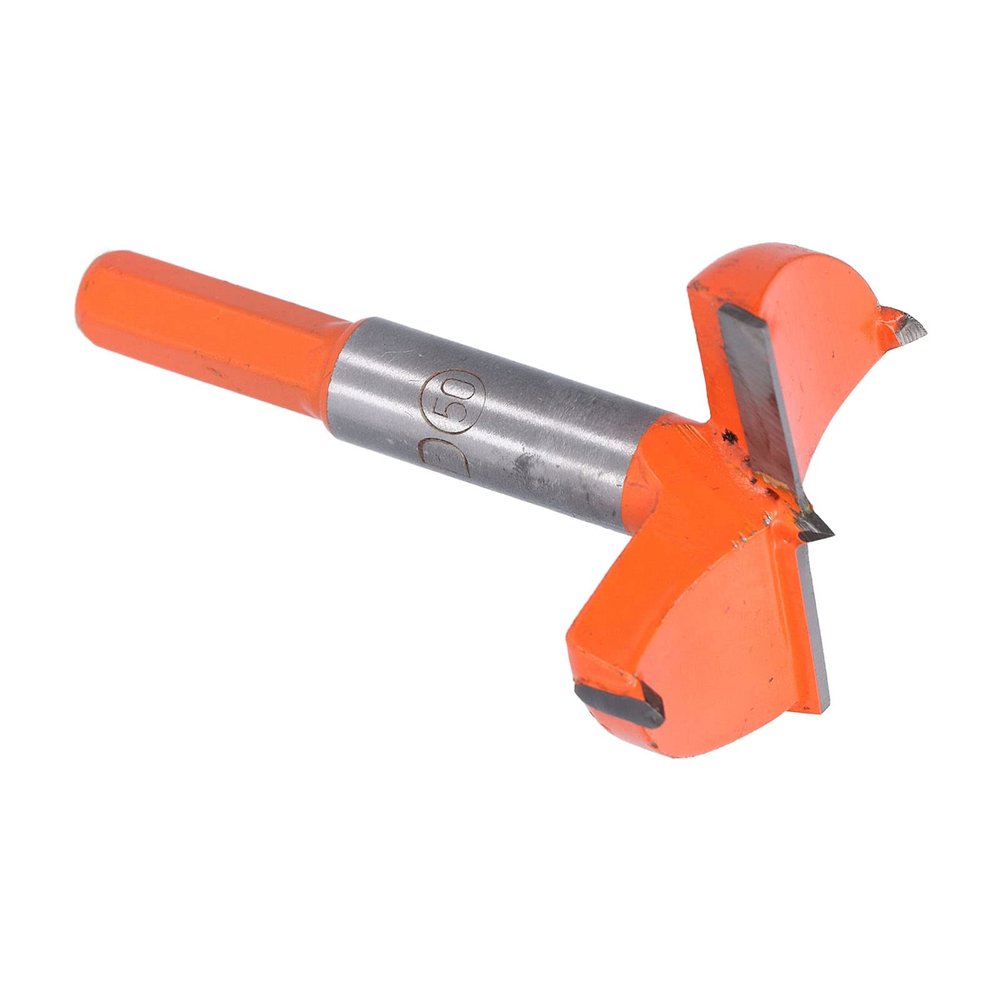 CHICIRIS Carbide Hinge Hole Opener Woodworking Drill Bit, 50 mm, Yellow + Silver