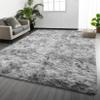 CHENMIAO Shaggy Area Rug, 120 x 140 cm, Non-Slip, Light Gray view 1
