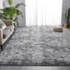 CHENMIAO Shaggy Area Rug, 120 x 140 cm, Non-Slip, Light Gray view 4