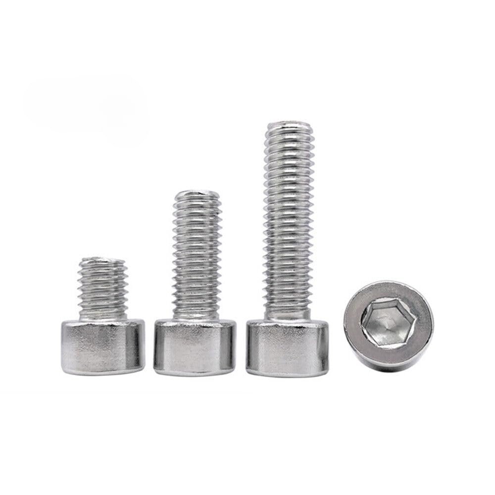 UZAMIRLEX Flat-Head Hex Socket Screws, 304 Stainless Steel, M1.6–M8 (M2 x 10 mm, 100 pcs)