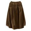 Generic 2025 Women's Winter Corduroy Midi Skirt, Elastic-Waist A-Line Pleated Skirt with Shoulder Bag (Coffee, M) view 3