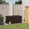 Hommdiy Garden Storage Box, Waterproof Poly Rattan Cushion Box with Wheels, Brown, 190 L view 3