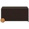 Hommdiy Garden Storage Box, Waterproof Poly Rattan Cushion Box with Wheels, Brown, 190 L view 4