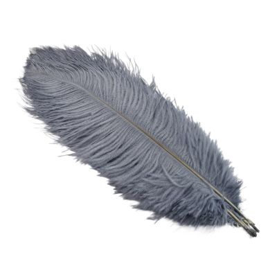 PFIOEUL Feather Dance Fans, 10-Piece Set, 45–50 cm, Gray