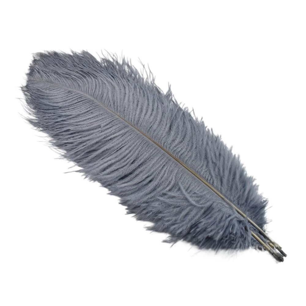 PFIOEUL Feather Dance Fans, 10-Piece Set, 45–50 cm, Gray