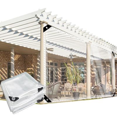 CAQXAQP Transparent PVC Tarpaulin 3 x 3.4 m, 420 g/m², 0.3 mm