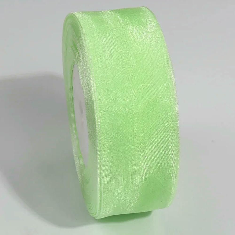 Jhdwu 10-Yard Transparent Chiffon Ribbon, Organza Satin Ribbons for DIY Crafts, Gift Wrapping, Decorations, Wedding Bouquets and Wreaths
