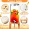 LYXXW 2-Gallon Glass Beverage Dispenser with Spigot, Bamboo Lid and Stand, 3 L view 2