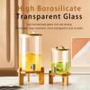 LYXXW 2-Gallon Glass Beverage Dispenser with Spigot, Bamboo Lid and Stand, 3 L view 3