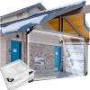 CAQXAQP Transparent PVC Tarp 3.1 m x 5 m, 0.5 mm, 600 g/m², Waterproof, with Eyelets and Zipper view 1