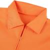 Fituenly Adult Prisoner Jumpsuit with Letter Print, Zipper, Long Sleeves and Lapel Collar view 2