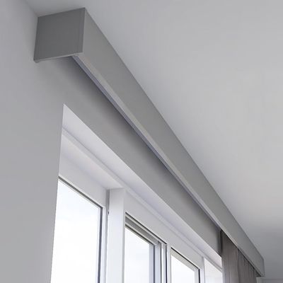 3-in-1 Curtain Track with Valance, Adjustable, Gray, 1 m