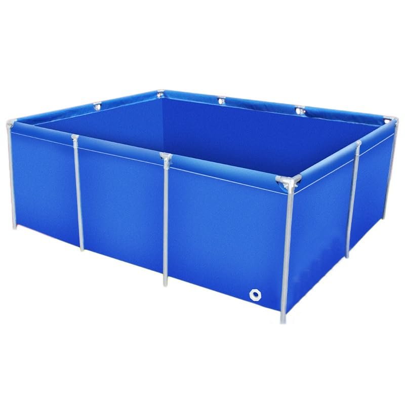 Foldable Canvas Fish Pond, Above-Ground Water Tank for Koi Farming and Garden Irrigation, Blue, 2 x 1 x 1.2 m