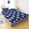 Soft Microfiber Fitted Sheet, Simple Football 3D Print, Non-Slip, 30 cm Deep Pocket, 140 x 200 cm, Dark Blue view 2