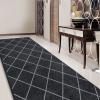 casa pura Cosenza Patterned Runner Rug, Black (80 x 400 cm) view 1