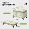 46L Foldable Shopping Cart, Durable Plastic with Lid, 4-Wheel Handle, Portable for Shopping, Camping and Travel, Push, Pull & Lift Design view 2