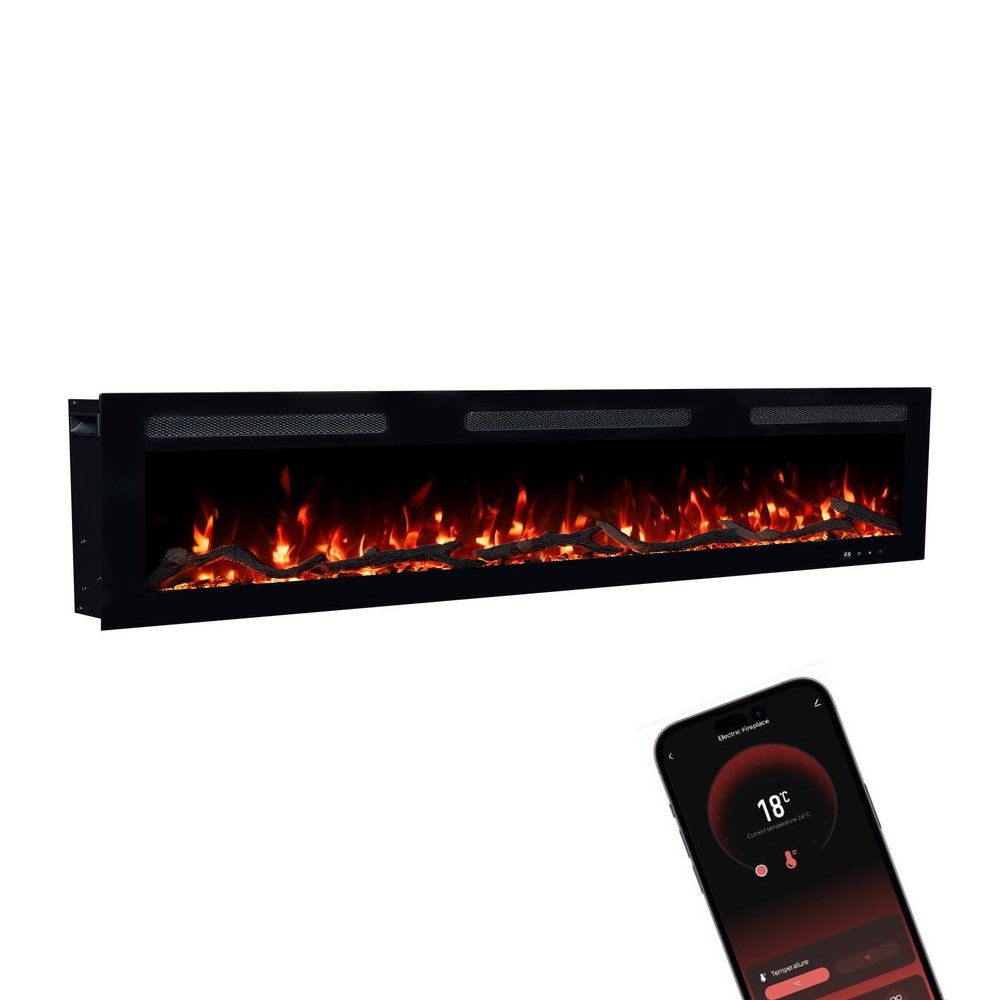 GF CORE Inside 182 Electric Fireplace with Realistic 3D LED Flame