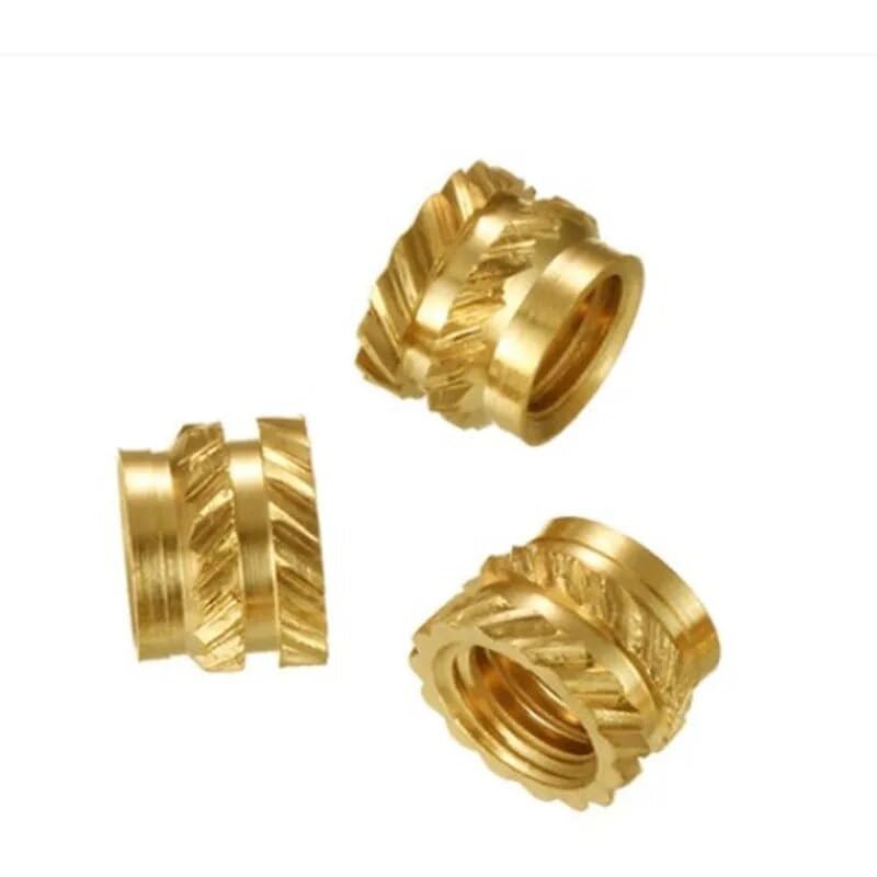 ZBORAVPIX Brass Heat-Set Inserts, Knurled Nuts, M1.4–M8, Multiple Sizes, 10/20/100 pcs (3 mm, M1.6, OD 2.5 mm, 100 pcs)
