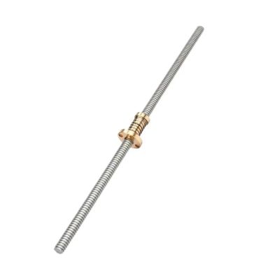 1 pc. T8 Lead Screw with Spring-Loaded Anti-Backlash Nut, 2 mm Lead, 200 mm